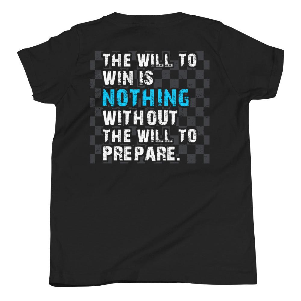 Youth Short Sleeve T-Shirt - Will To Prepare - Competition Karting, Inc.