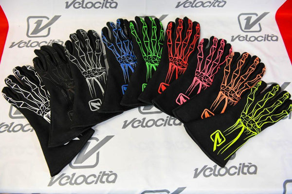 Velocita Racing Gloves (Skeleton) - Competition Karting, Inc.